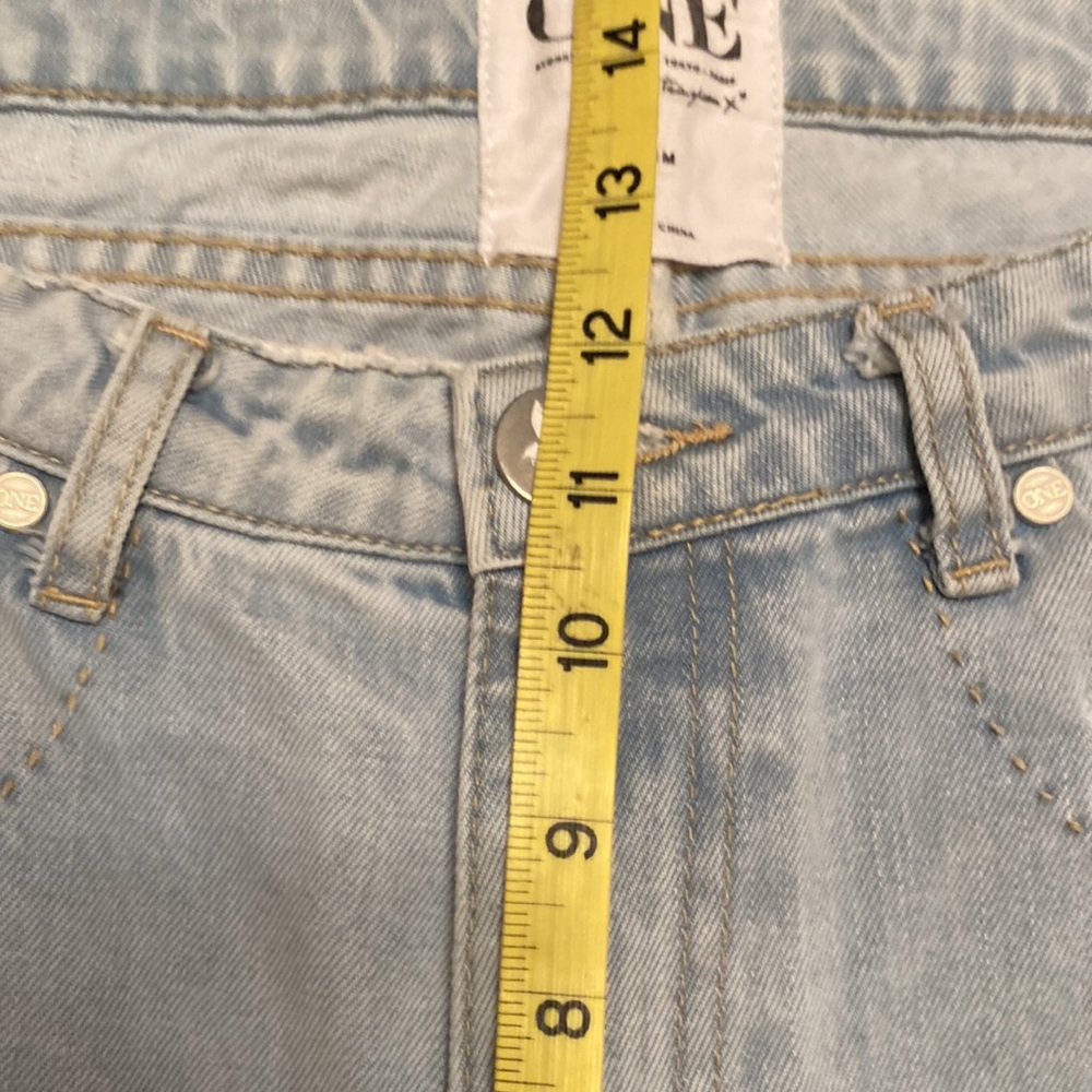 One Teaspoon Eagles Distressed Drop Crotch Cropped jeans size 27 - Picture 7 of 10